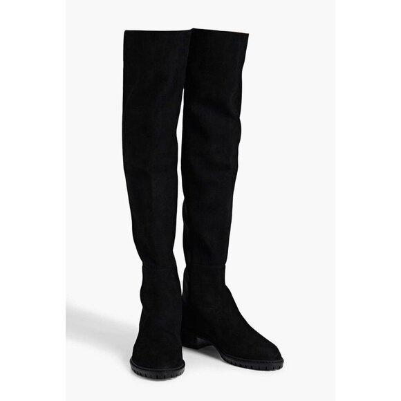 Stuart Weitzman City  Womens Over-the-knee OTK Stretchy Boots Black Suede US 9.5 - Picture 2 of 12